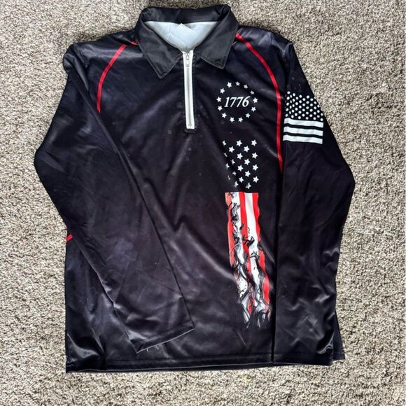 Men’s patriotic quarter zip size large - Picture 1 of 4